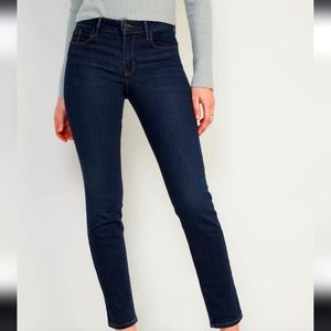 NWOT Mid-Rise Power Slim Straight Jeans for Women, Dark Wash